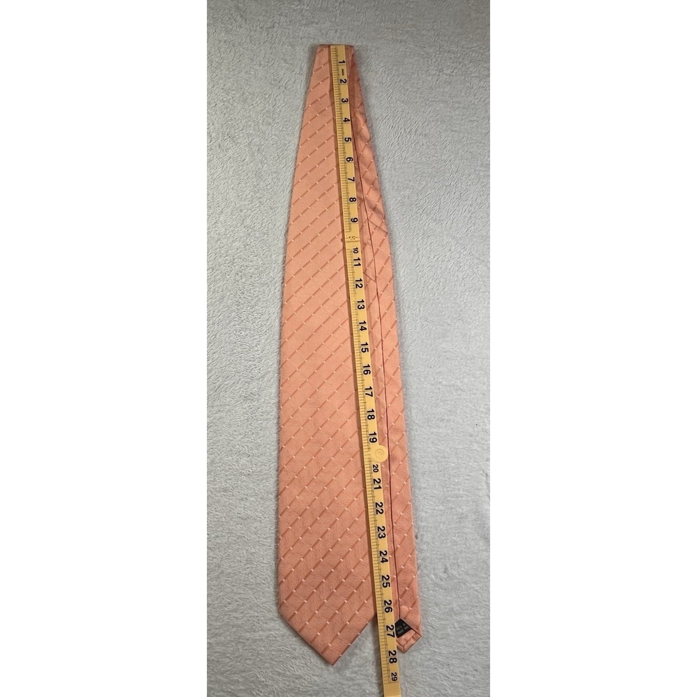 Hasiben 100% Silk Peach Textured Tie Hand Made Mens Designer Necktie - Picture 3 of 6